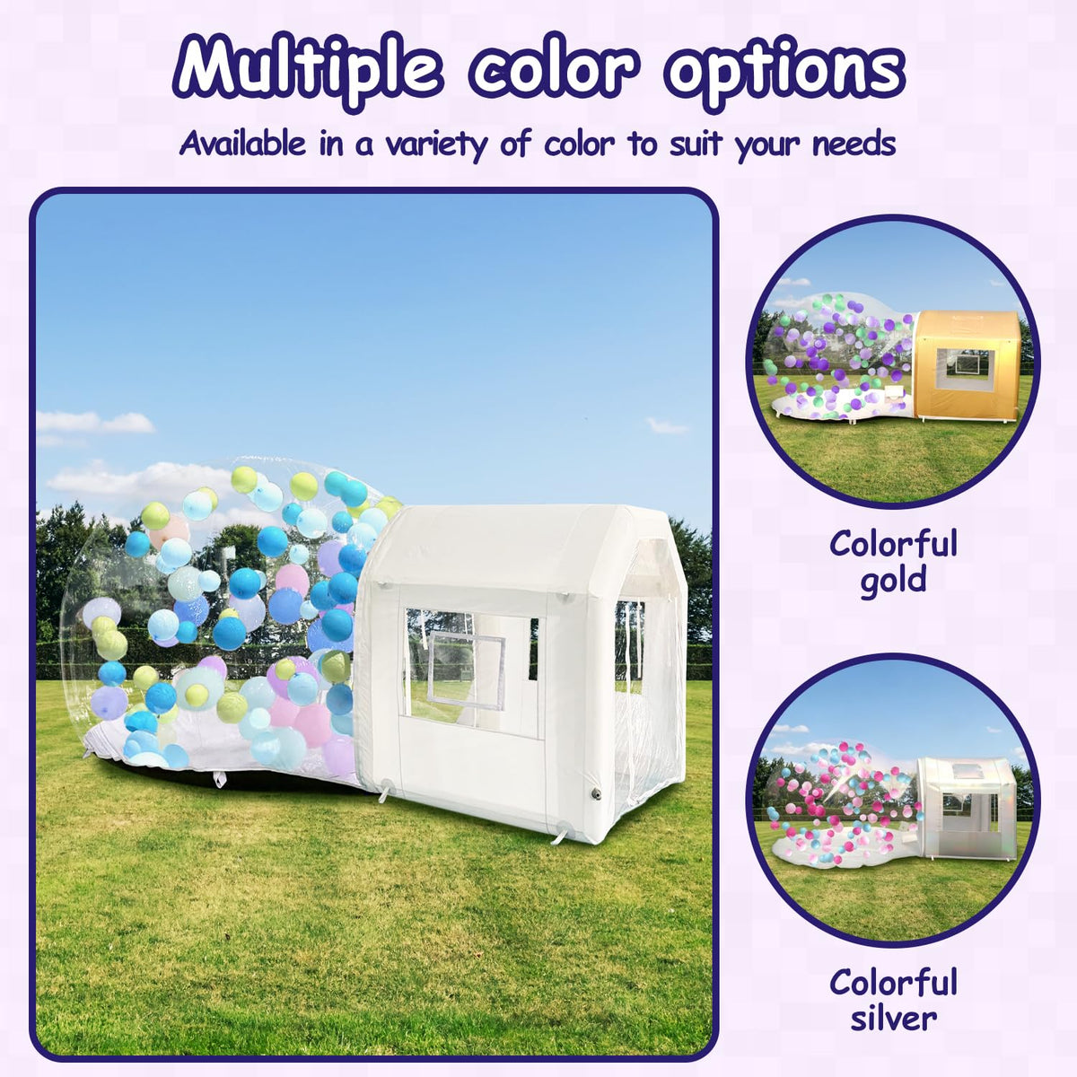 Iuoni 10FT Clear PVC Inflatable Bubble House Dome Tent with Tunnel - Bubble House Dome Inflatable, Ideal for Fun Events and Parties, Durable Inflatable Bubble House, Easy Setup