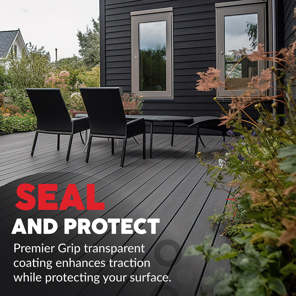 Premier Seal Non-Slip Concrete & Paver Sealer – Clear Anti-Slip Sealant for Pool Decks, Driveways & Garages - Gloss Finish