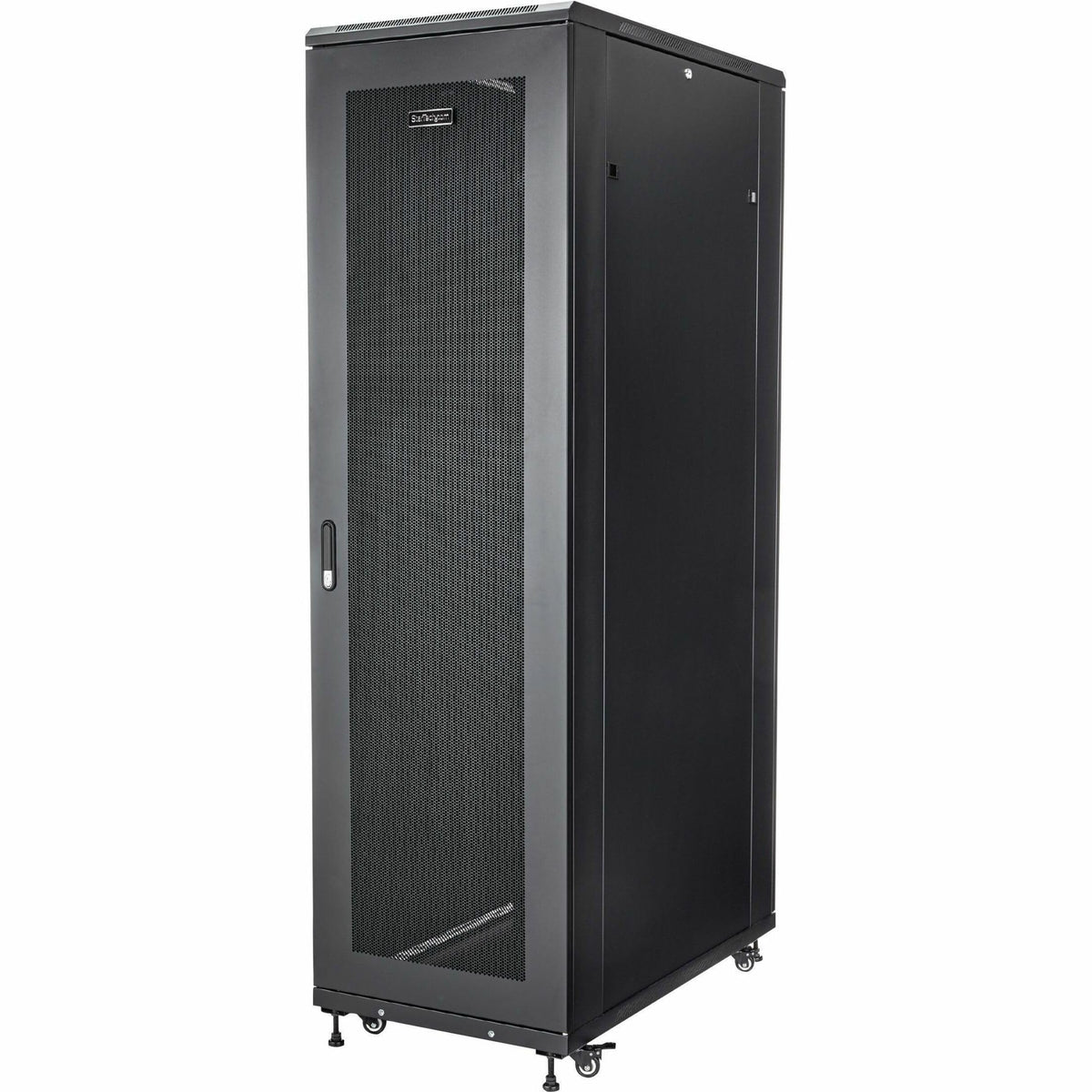 StarTech 42U Enterprise-Grade Server Rack Cabinet, Alloy Steel, 19in Enclosed 4-Post Rack with 36in (91cm) Mounting Depth and 2000lb (900kg) Weight Capacity, Black
