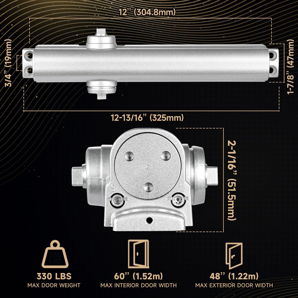Medium Heavy Duty Grade 1 Commercial Door Closer NEWBNAG7016BC
