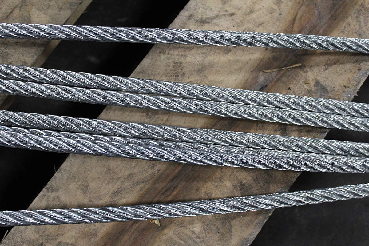 Four Leg Bridle Wire Rope Sling | 14 Ton Vertical Rated | Heavy-Duty Thimble-to-Thimble | 5/8" Dia. | 3' Length | EIPS 6x25 IWRC | Hanes Supply (HSI) Heavy Duty Rigging Cable for Lifting and Towing