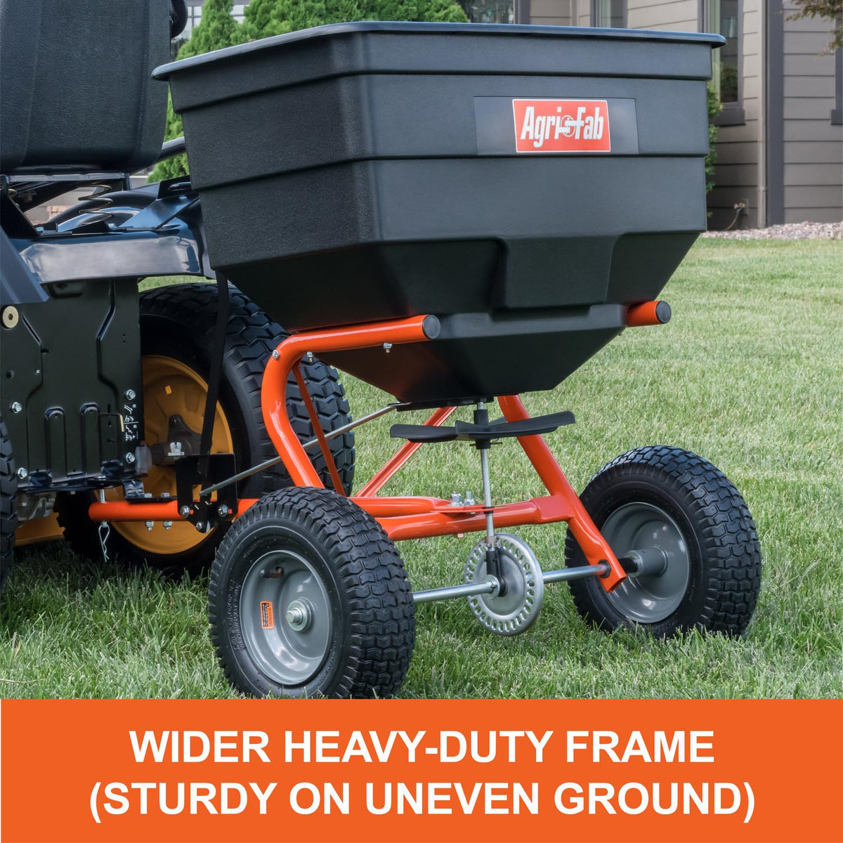 Agri-Fab Tow Behind Broadcast Spreader for Seed, Fertilizer, Salt and Ice Melt, 185 lb Capacity Lawn and Garden Spreader with 12 Ft Spread Width