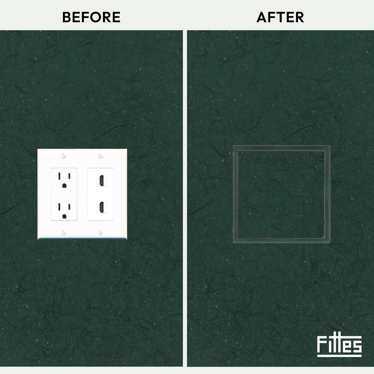 Fittes Flush Drywall No-See Receptacle Mount [Luxe] - 1 Gang - Satin White