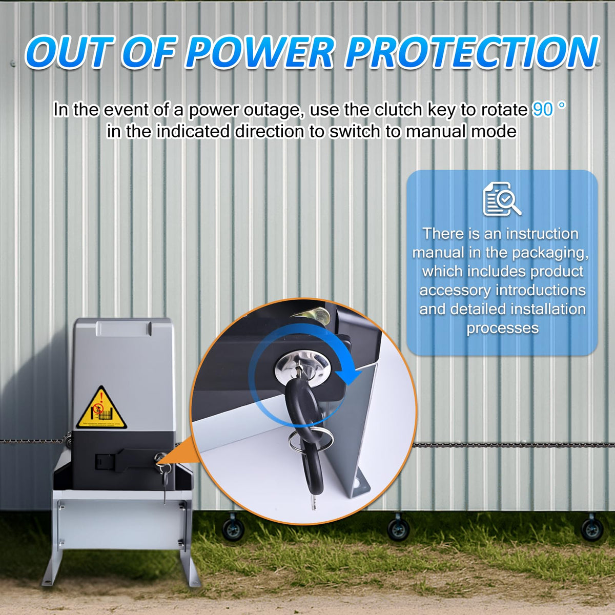Sliding Gate Opener, 4400lbs Automatic Sliding gate Opener with 4 Remote Control & App Control, 750W Electronic Gate Motor for up to 40ft Sliding Gate with Wireless Keyboard