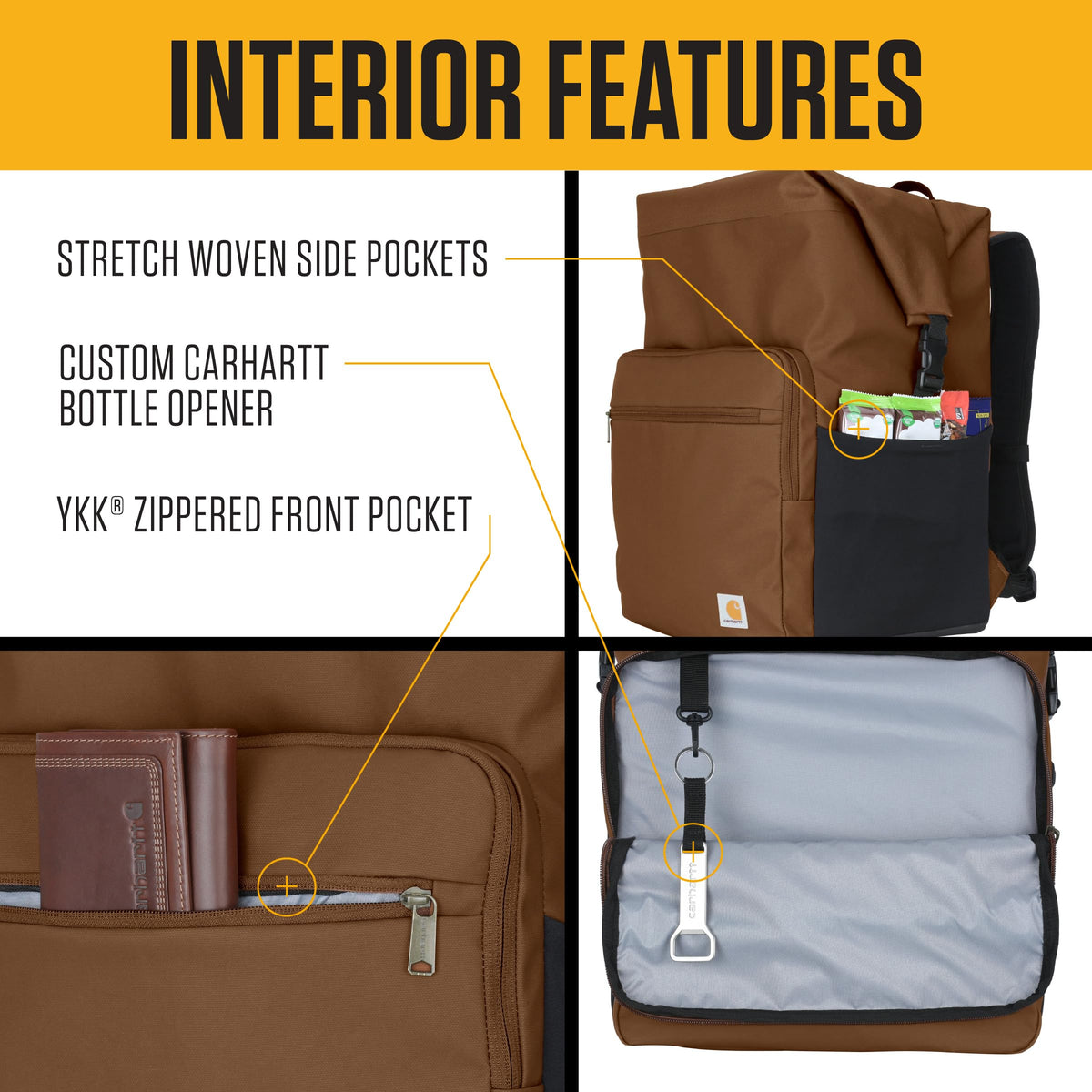 Carhartt Thick Foam Fully Insulated Cold Front Coolers, Premium Ice Retention, Durable Water Resistant Material W/Front Zippered Pocket, 30 Can Cooler Backpack, Tarmac
