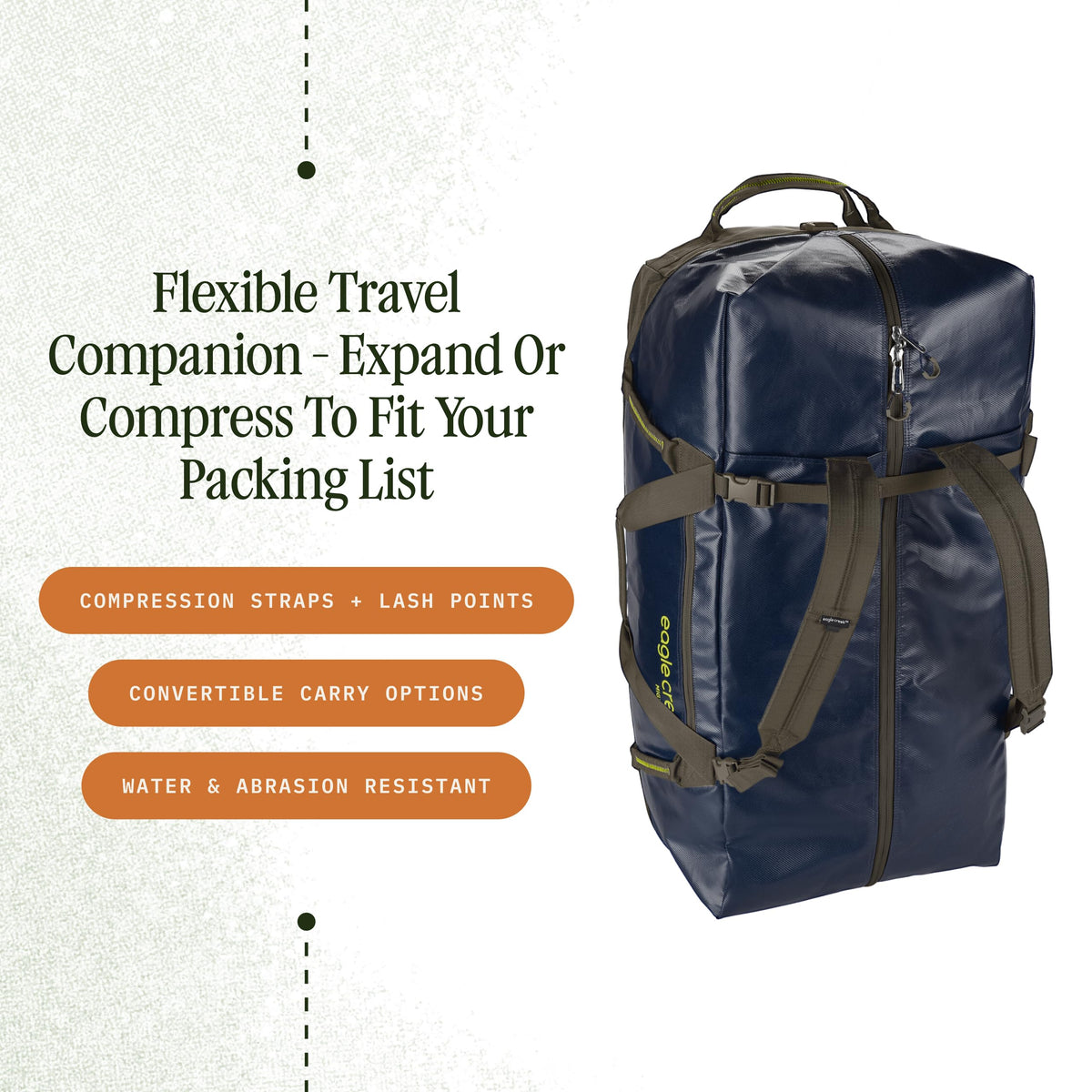 Eagle Creek Migrate 130L Wheeled Duffel Bag – Durable, Weather-Resistant Travel Duffel with Smooth Wheels - Multiple Carry Options for Easy Transport - Rush Blue