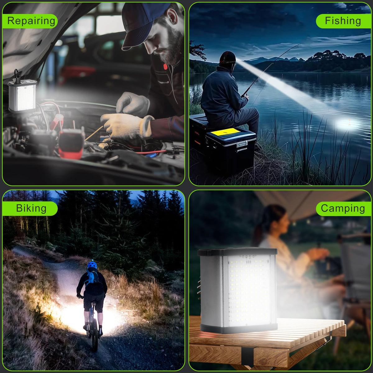 30W High Lumens LED Headlamp Rechargeable,15000mAh Ultra Bright Waterproof Headlight with Aluminum Alloy Housing and Side Light, Great for Camping, Hiking, Hunting, Fishing, Emergency Use