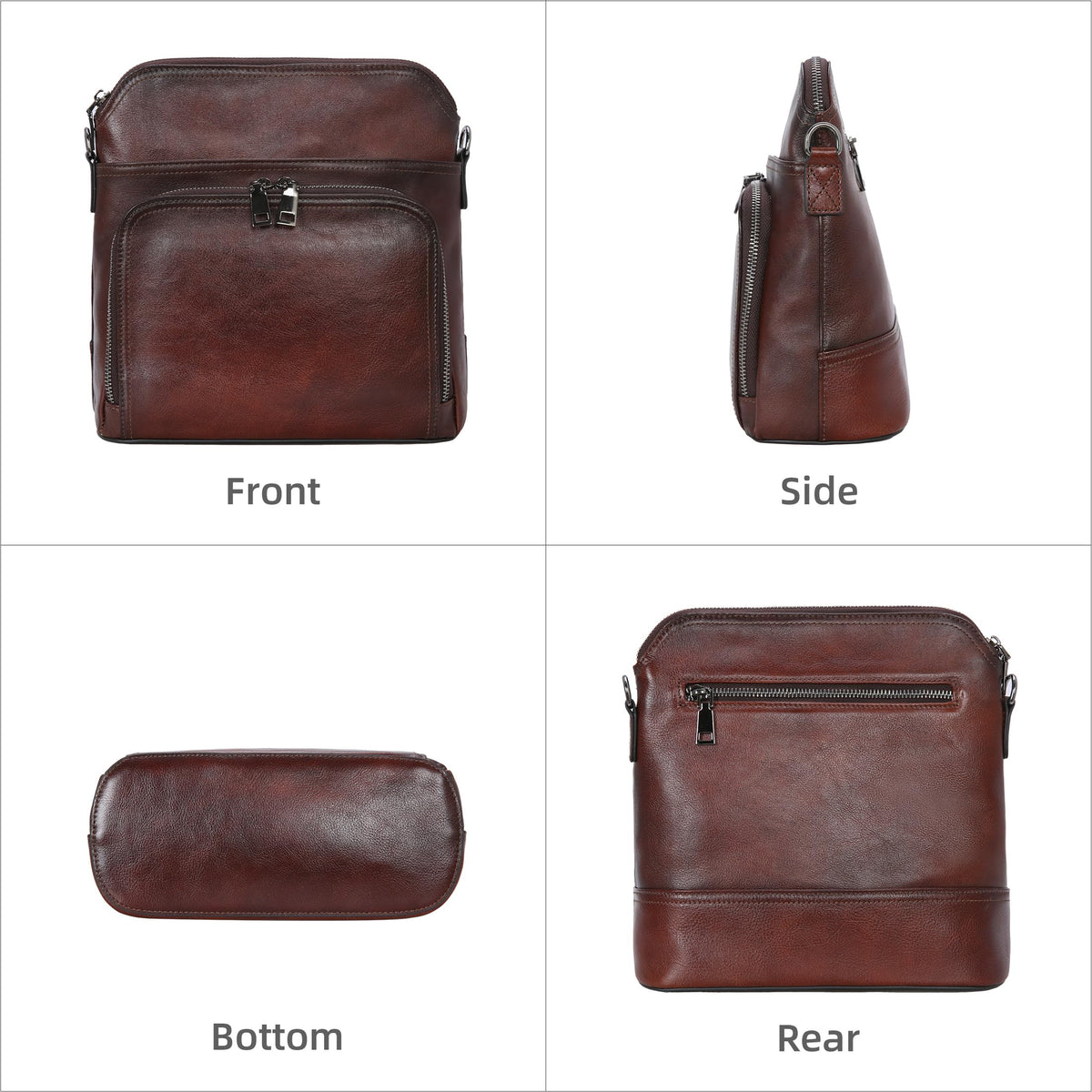 Iswee Leather Crossbody Bags Shoulder Bag for Women Purses and Handbags Genuine Leather Purses for Women Hobo Pocketbooks (Coffee)