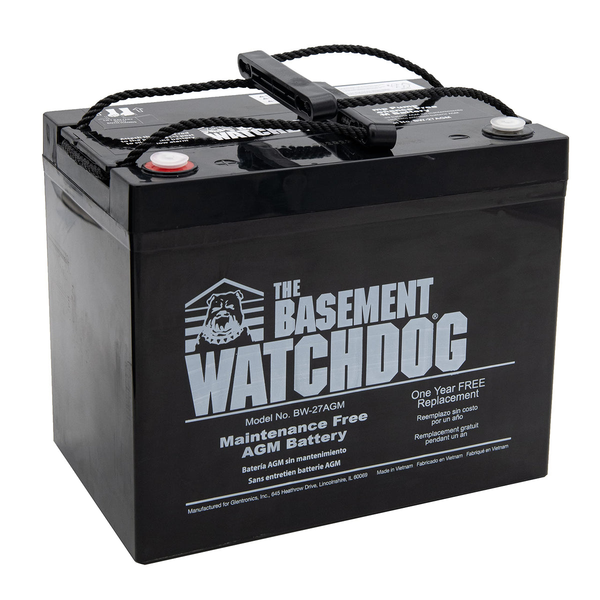 The Basement Watchdog Maintenance Free (AGM) Standby Battery for Backup Sump Pumps (BW-27AGM)