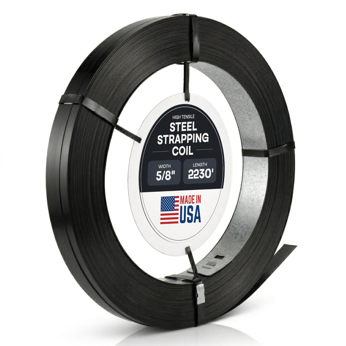 IDL Packaging 5/8" x .020" x 2230' Regular-Duty Steel Strapping Coil (1470 lbs Break Strength) - Painted and Waxed - Superior Cut-Resistance - Metal Straps for Pallet Banding, Extra-Heavyweight Loads