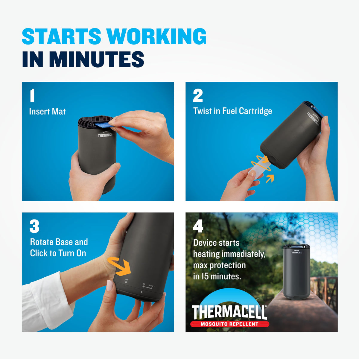 Thermacell Fuel-ZoneGuard Mosquito Repellent Refill; 15-Foot Zone of Scientifically Proven Outdoor Protection; Fuel-Powered; Patio Shield; 300-Hr Refill; Bug Spray Alternative; Scent Free; DEET-Free