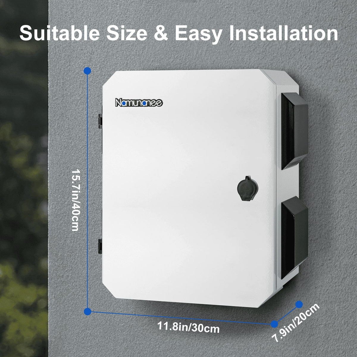 Outdoor Electrical Box, Cold-Rolled Steel Plate, Aluminum Alloy Back Beam, One-Piece Ventilation Design, IP65 Waterproof, Wall/Pole Mounted (15.7" x 11.8" x 7.9")