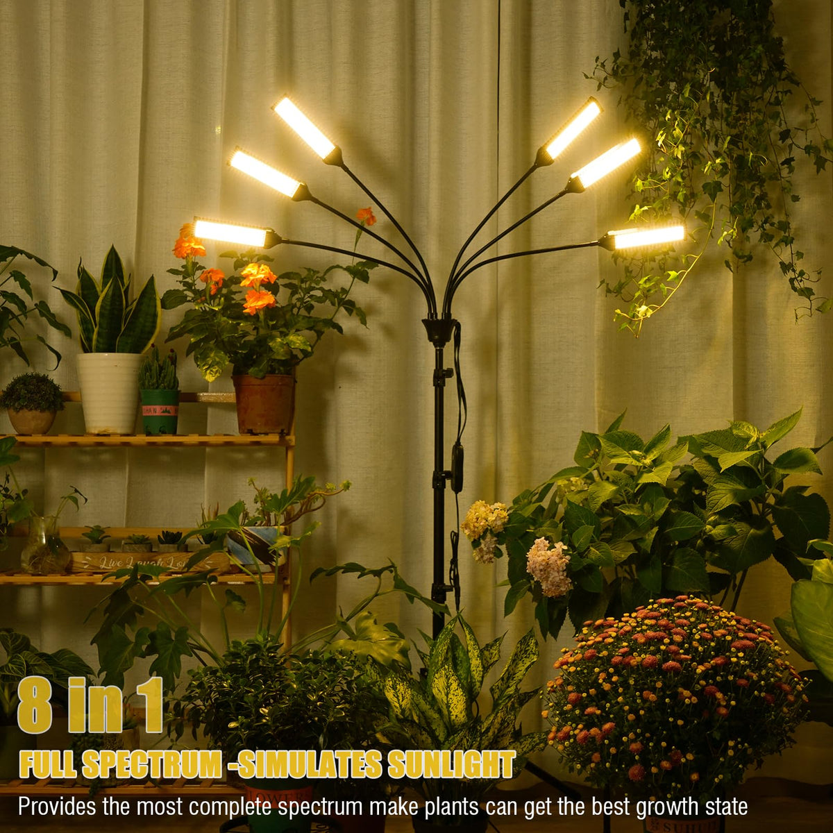 LED Grow Lights for Indoor Plants Full Spectrum, 540 LEDs Plant Lights for Indoor Growing with 58" Adjustable Stand, Plant Grow Lights with Auto 5H/10H/15H Timer for Indoor Tall Plants.
