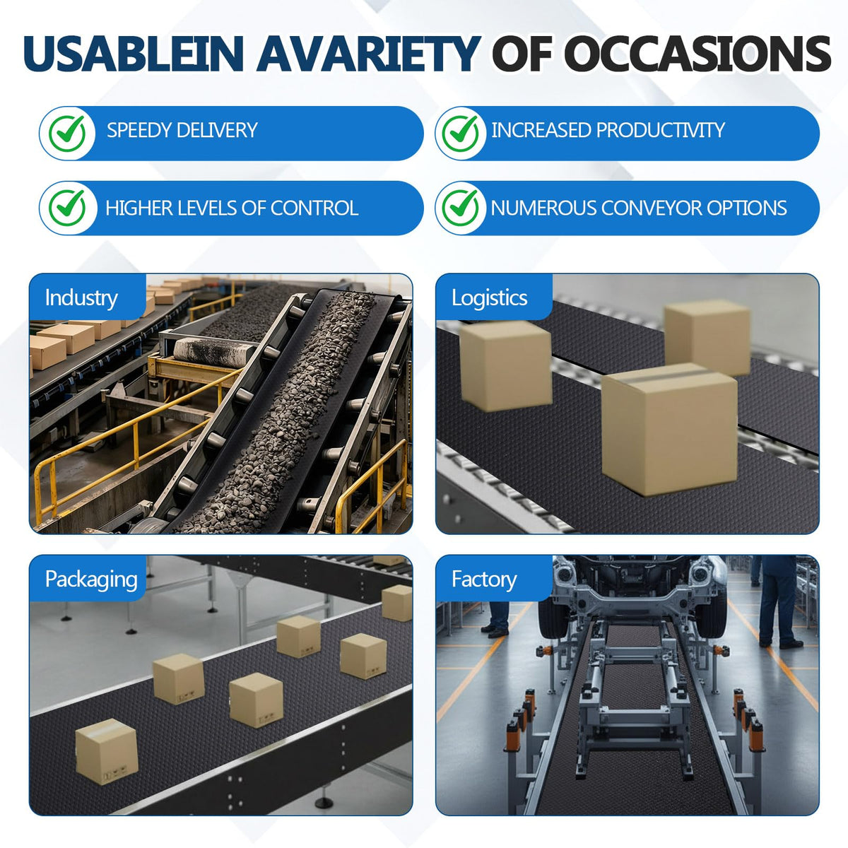 Lounsweer 12 Inch Wide 25 Foot Length Black Conveyor Belt Material PVC 120 Cover One Side Conveyor Belt Extra Long Fiber Fabric Bottom Layer Industrial Drive Polyester Repair Conveying Belts