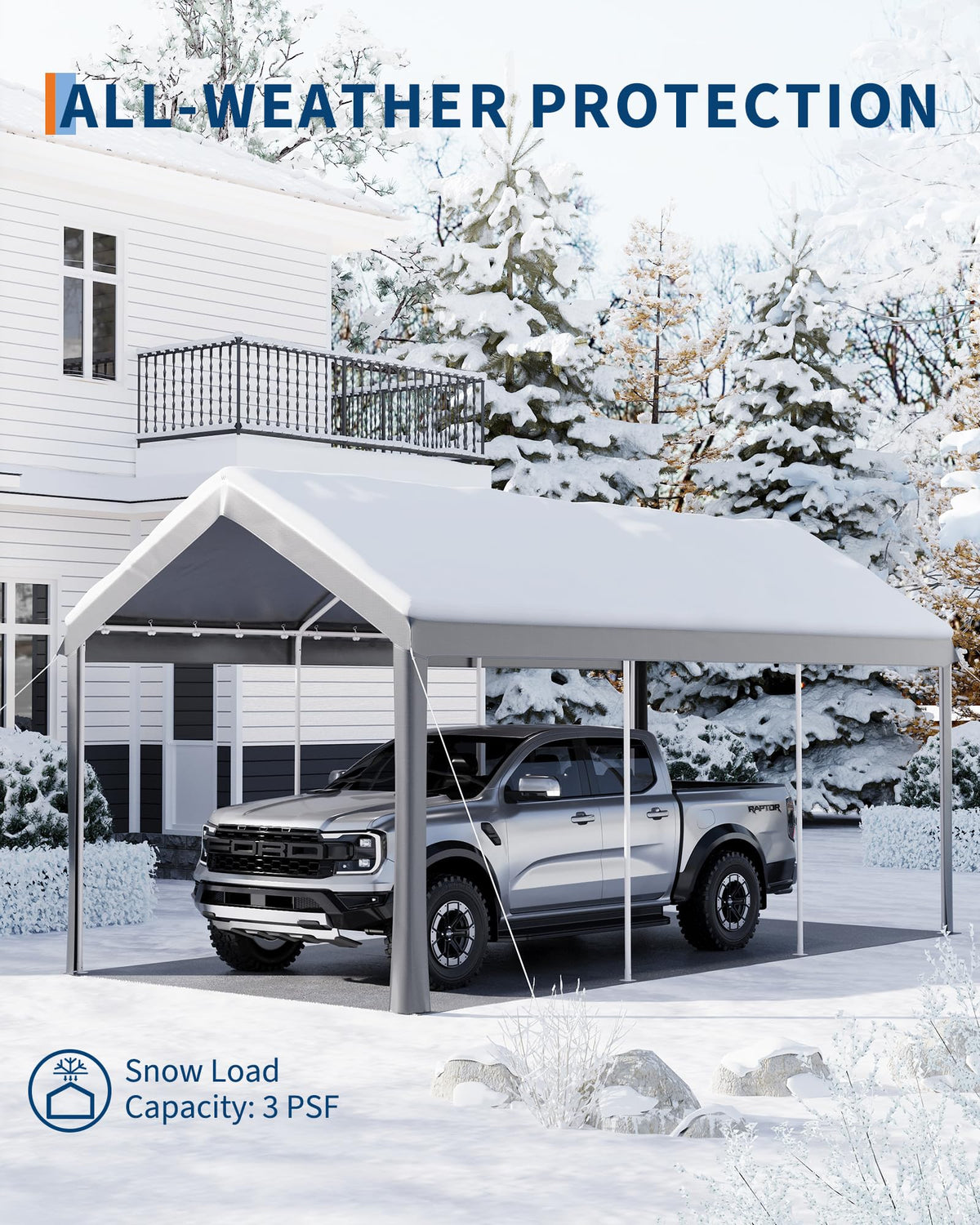 GAOMON 10X20 Carport, Heavy Duty Carport,Car Canopy Garage Boat Shelter Party Tent, Waterproof Portable Car Canopy for Truck, Boat, SUV，Grey/Yellow