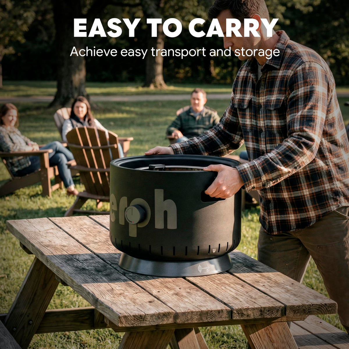 Werph 17-Inch Compact Propane Gas Fire Pit, 58,000 BTU, Lightweight with Locking 2-in-1 Lid & Pumice Stones, Perfect for Camping, RV, Picnic, Fishing, and Backyard, Black