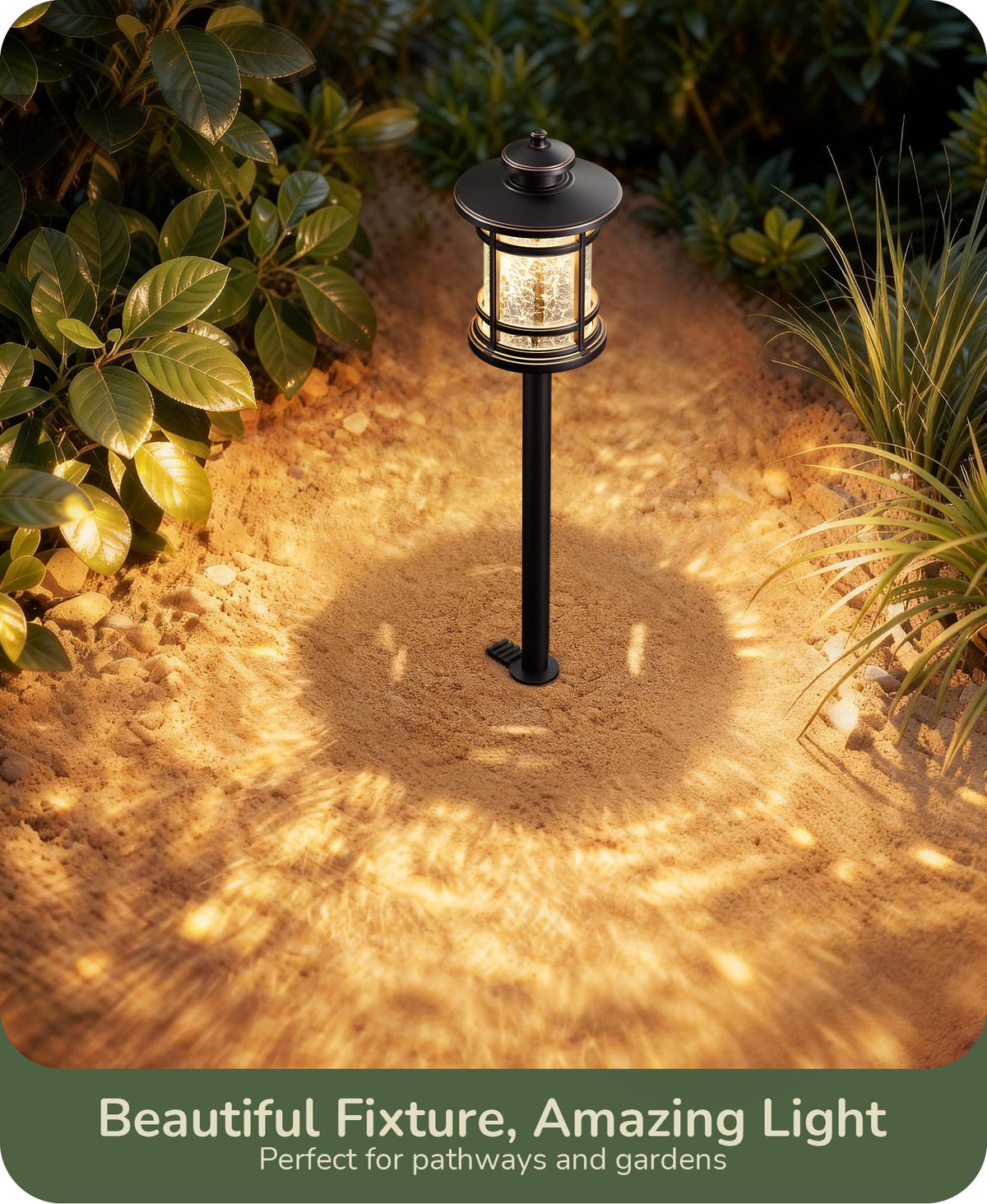 EDISHINE Low Voltage Landscape Lighting, 3.4W 155LM 12V 3000K Wired Pathway Lights, Outdoor Waterproof Electric Landscape Path Lights, 50,000H LED for Yard, Garden, Driveway, 4 Pack