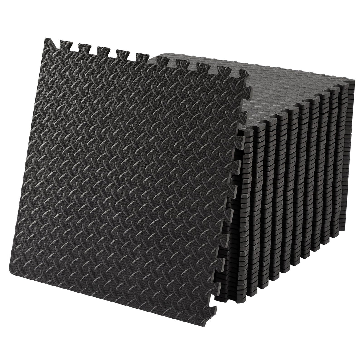 OLIXIS Interlocking Foam/Rubber Floor Tiles, 1/2 Inch Thick Non-Slip Gym Flooring Mats for Home Gym, Garage & Workout Space, 6/12/36 Pcs