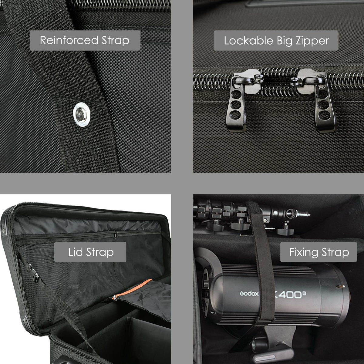 MagicLine Studio Equipment Trolley Case 52" x15''x13'', Rolling Camera Bag with Wheels, Tripod Light Stand Carry Case, Water-Resistant Photo Bag for Strobes, Light Stands, Tripods, Telescopes