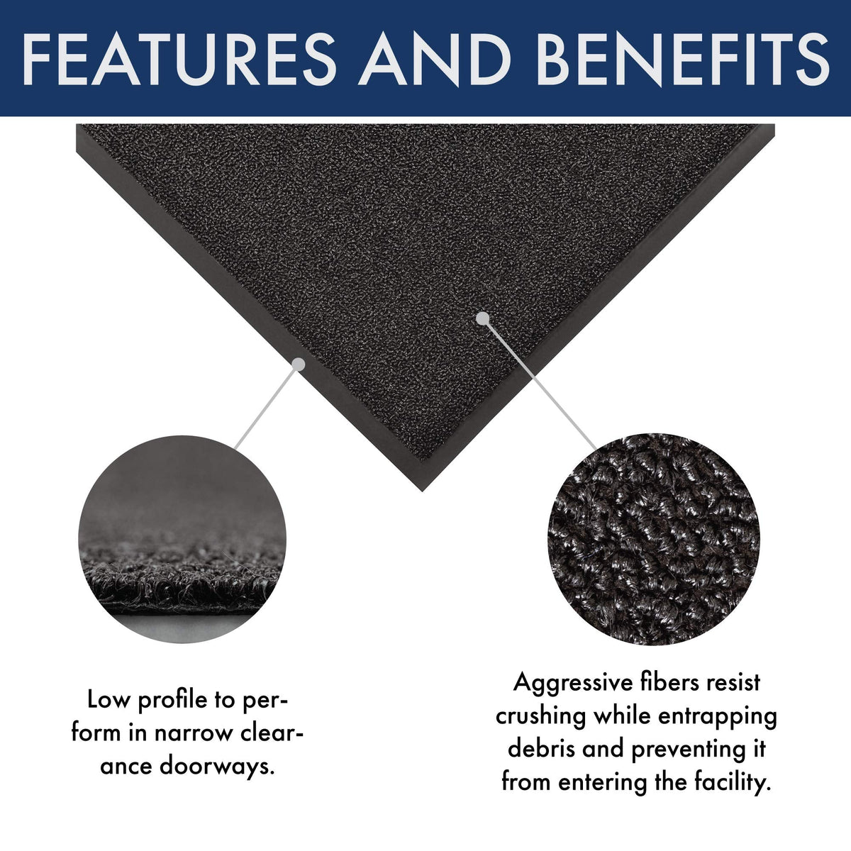 Notrax 231 Prelude Indoor/Outdoor Entrance Mat, for Home or Business, 4' x 6', Black