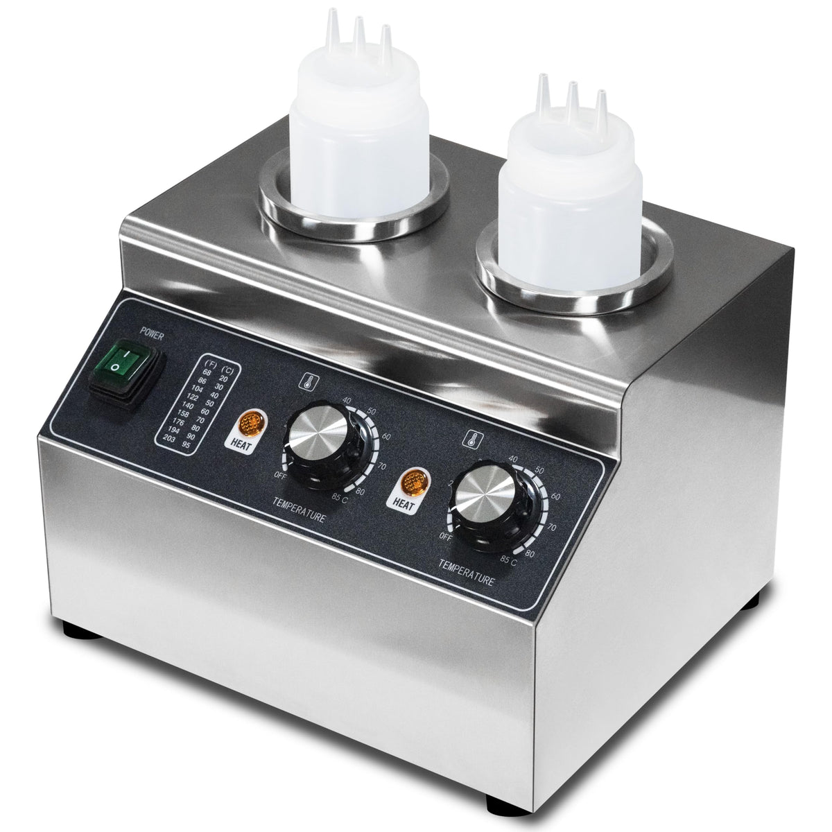 Electric Cheese Sauce Warmer Nacho Cheese Dispenser Warmer ， Commercial Cheese Dispenser, Hot Fudge Bottle Warmer for Cheese Chocolate Hot Fudge Caramel 86-185℉ 110V