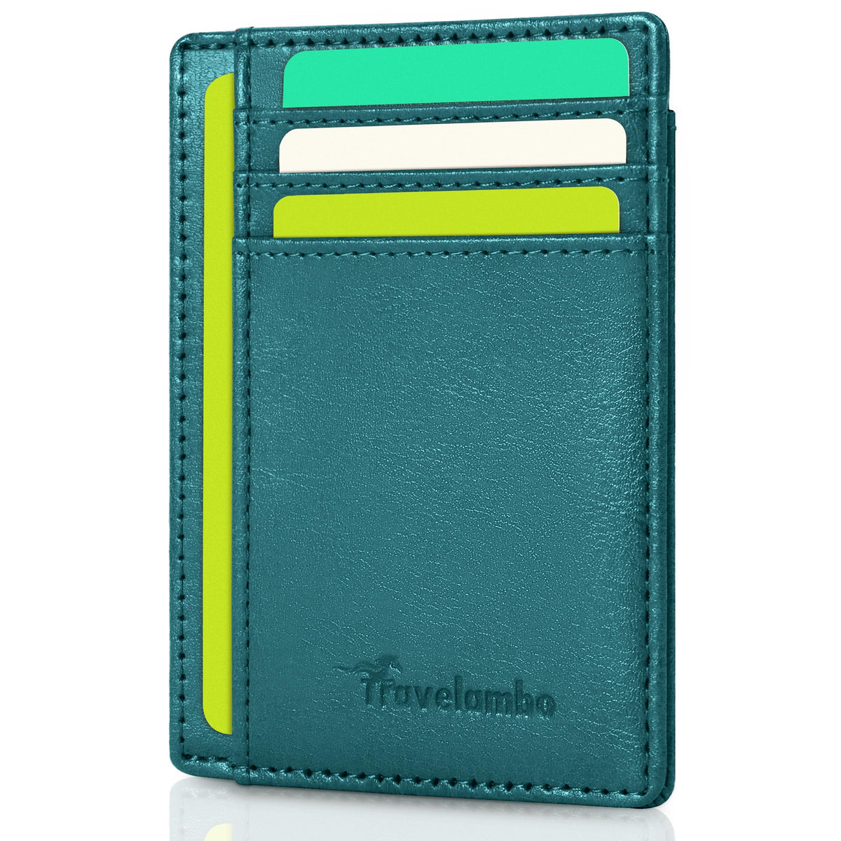 Travelambo Slim Wallet Front Pocket Minimalist Leather RFID Blocking Medium Size