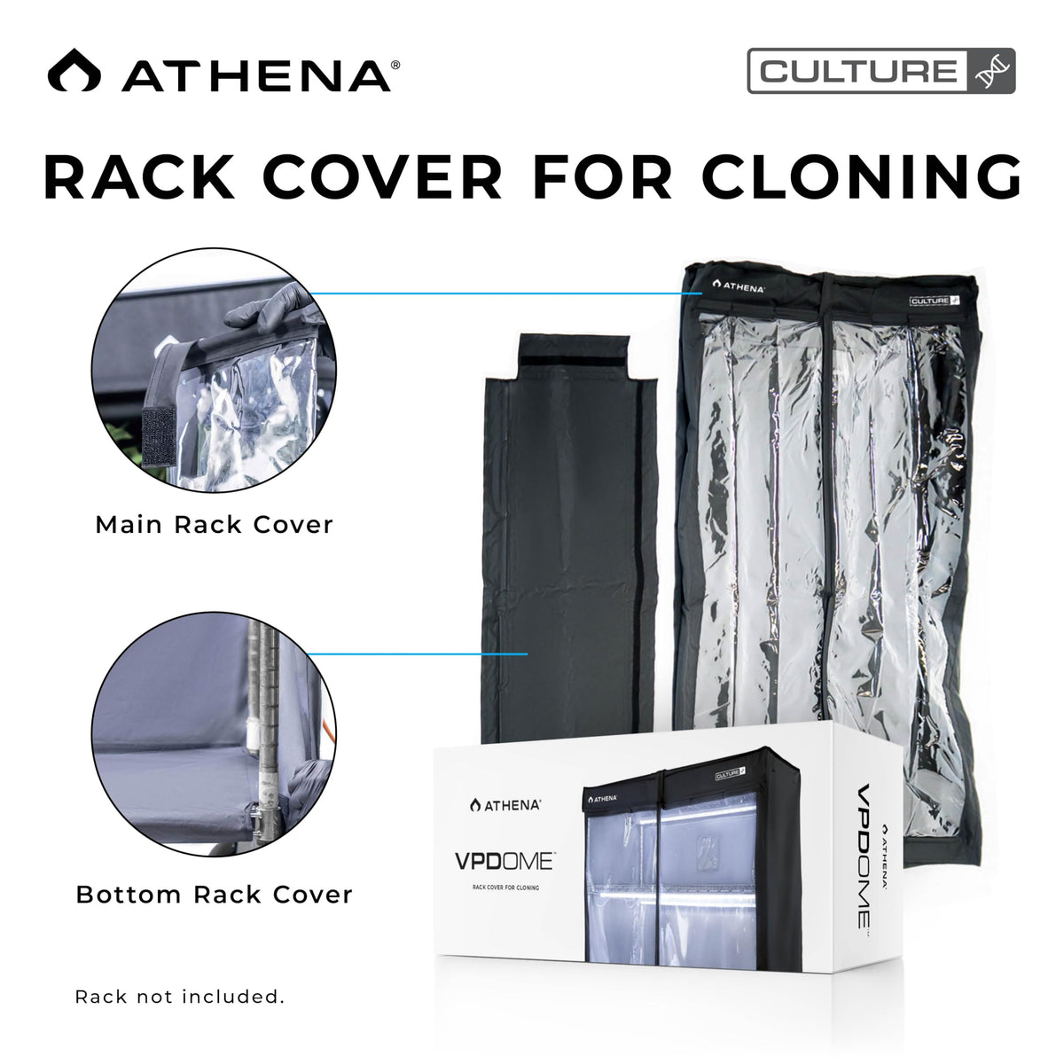 Athena Culture VPDome Indoor Greenhouse for Seed Starting, Plant Propagation & Cloning | Durable Fabric Humidity Dome for 48x72x18 Wire Rack (Rack Not Included)