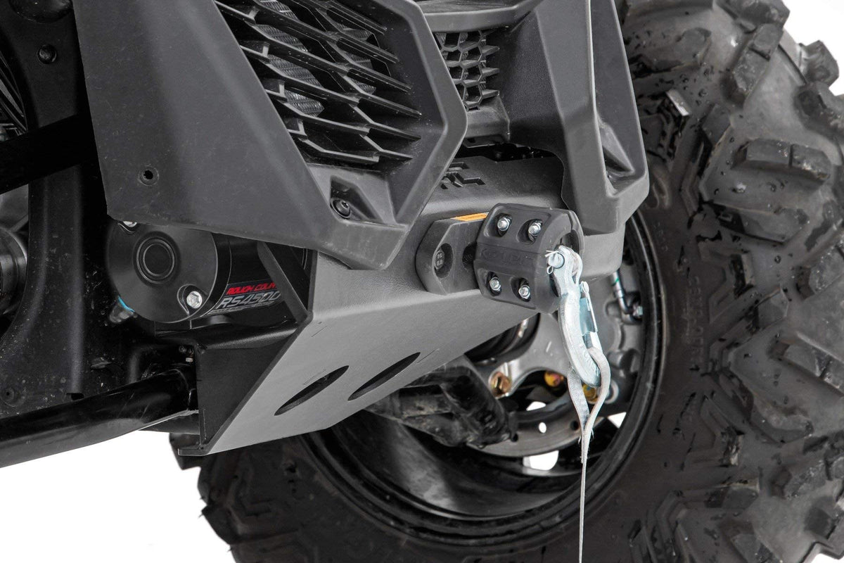 Rough Country 4,500 LB Winch Mount Kit for Can-Am Maverick X3 - Bolt-On Plate with RS4500S UTV Winch & Synthetic Rope