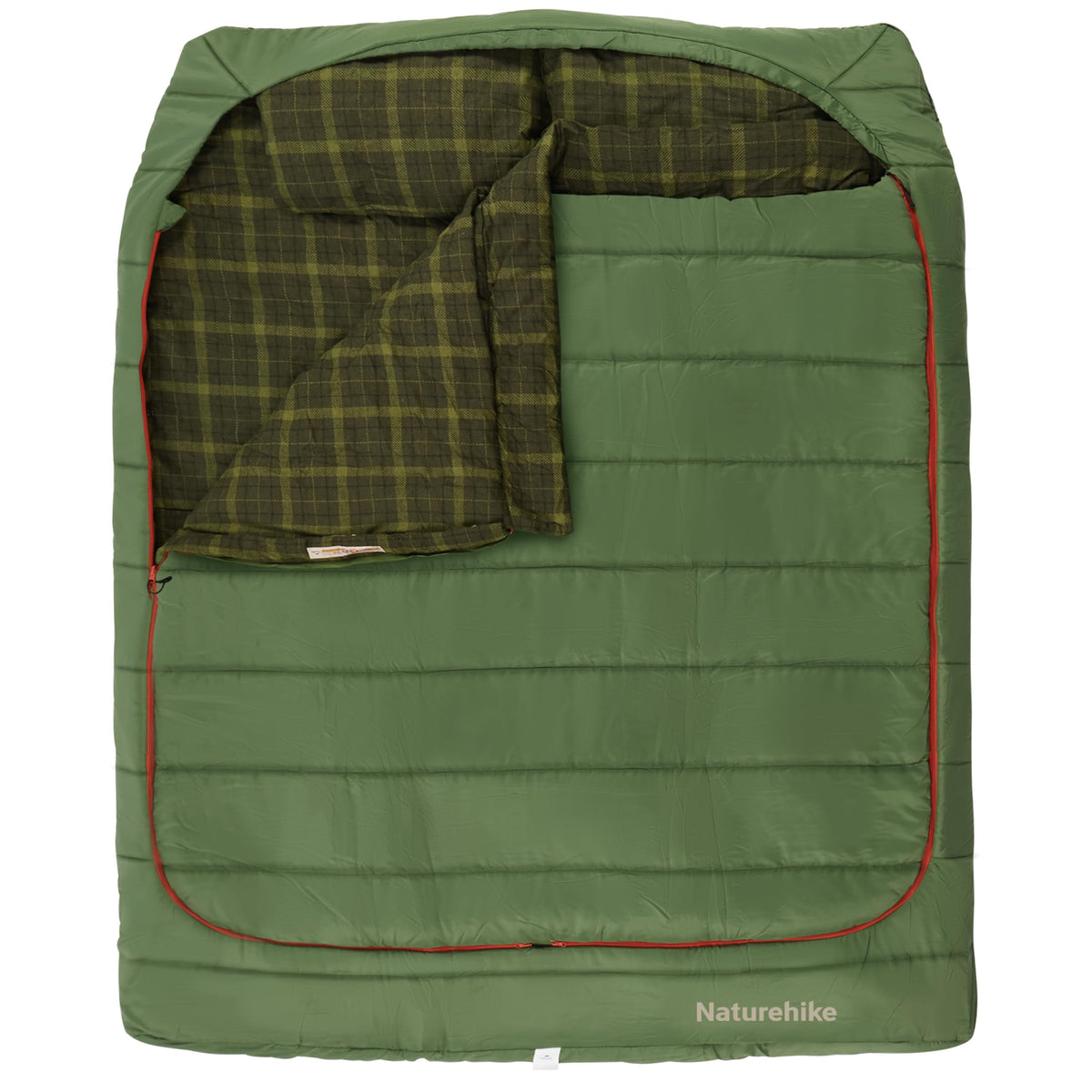 Naturehike Flannel Queen Size Double Sleeping Bag for Adults with Pillows, Doublewide Two Person Sleeping Bag for Couples & Whole Family, All Seasons for Camping, Hunting & Bedding