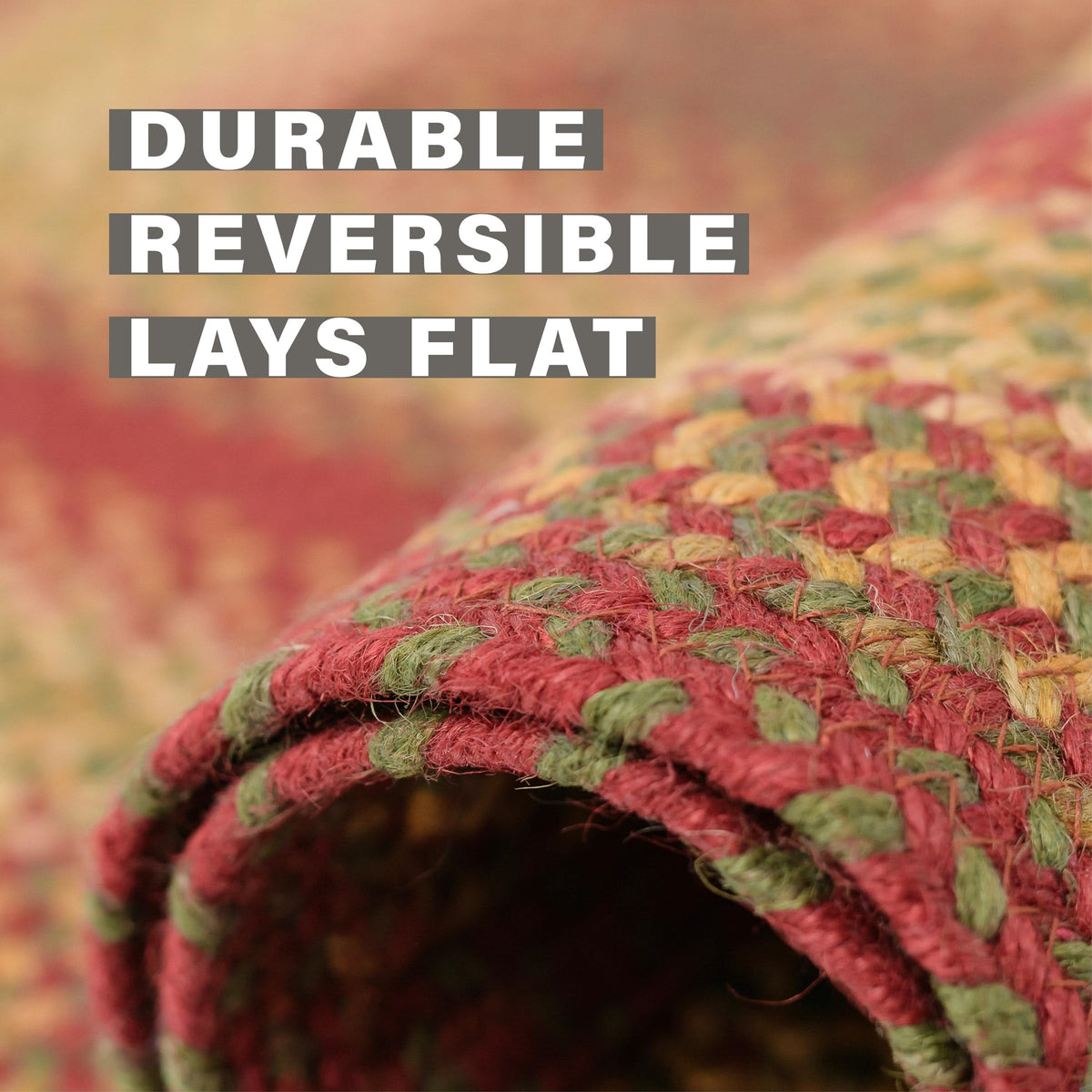Oval Jute Braided Rug – All Natural Fiber 4' x 6' Area Rug, Made With Natural Jute Twine – A Reversible Rug for Rustic Home Décor – Homespice Cider Barn Oval Jute Rug 4' x 6'