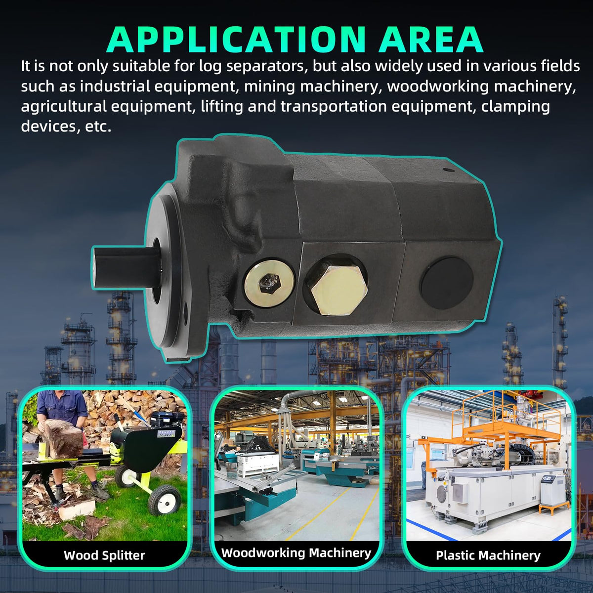28 GPM Hydraulic Log Splitter Pump 2-Stage 4000 RPM Hydraulic Pump for Log Splitter 3000PSI Wood Splitter Pump