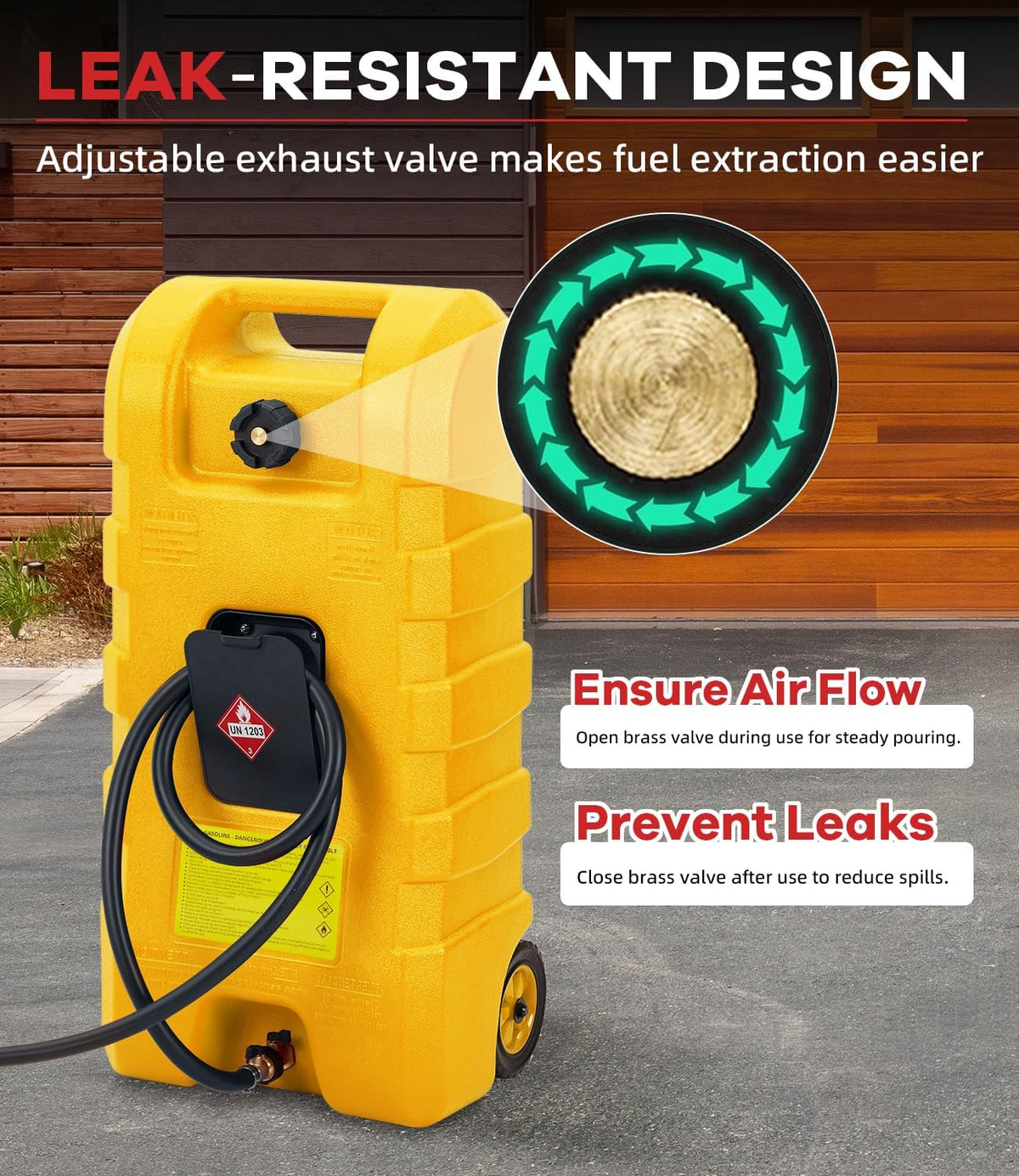 Garvee 15 Gallon Gas Caddy, Heavy-Duty Gas Can and Fuel Caddy with Manual Fuel Transfer Pump, Portable Fuel Tank on Wheels with 10 ft Hose for Lawn Mowers, Cars, Boats, ATVs, Home and Farm Use, Grey