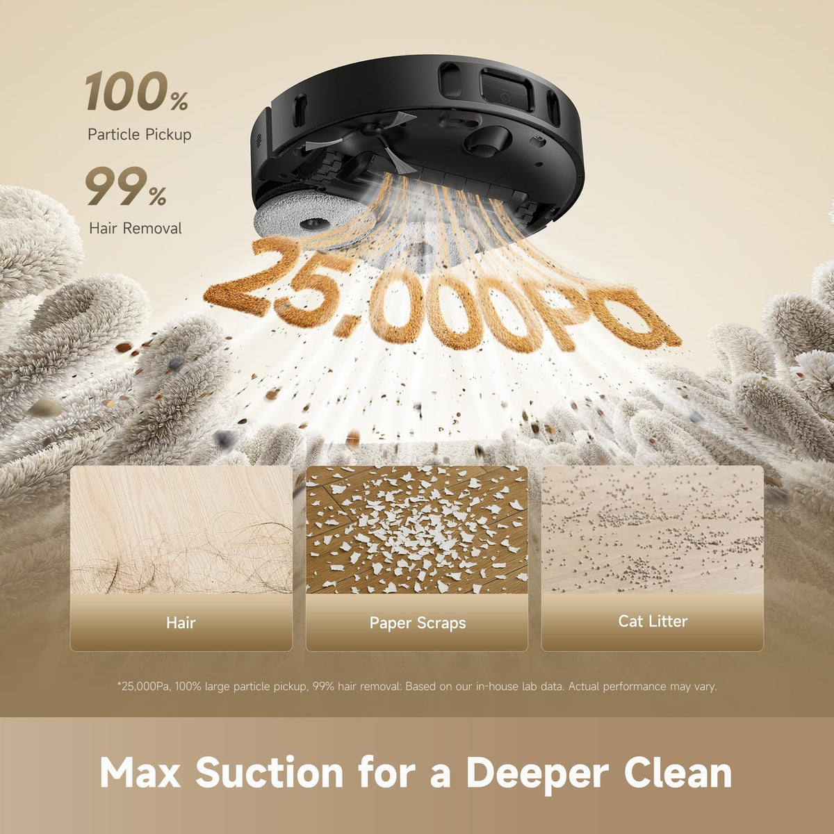 DREAME D30 Ultra CE Robot Vacuum and Mop with Auto Dust Emptying, 25,000Pa Suction, 0.41in Mop Lifting, Multifunctional Base Station, Mop Self-Washing, Smart Obstacle Avoidance, Black