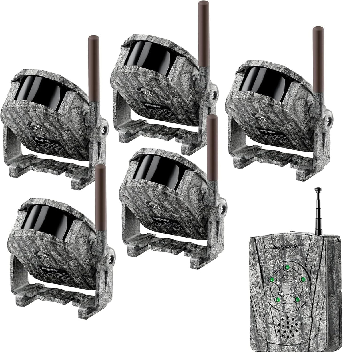 Wireless Hunting Alarm Kits 300m Long Range Night Vision Motion Detector for Deer Hog etc. Hunting/Travel/Warning 360 Degree Waterproof Security Sensor with Receiver for Camp Farm Home Surveillance