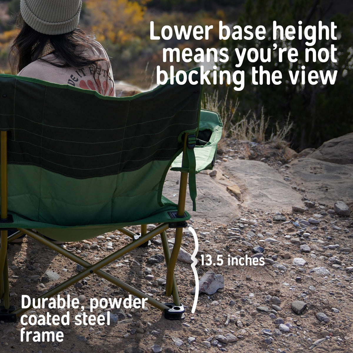 Kelty Lowdown Couch - 3 Person Capacity Camping Chair, Extra Large and Sturdy Bench for Campsites, Soccer Games, and Backyard Parties (Dark Shadow/Midnight Navy)