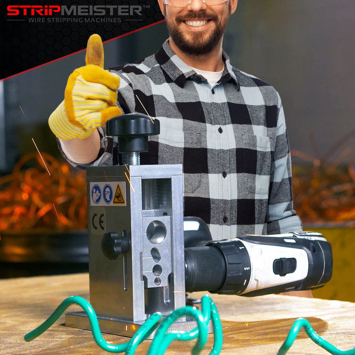 StripMeister Original Wire Stripping Machine & E250 Feeder Replacement - Drill Powered Wire Stripper, Wire Stripper Tool & Ultra-Grip E250 Feeder & Shaft Replacement, Wire Stripping Made Easy (Bundle)