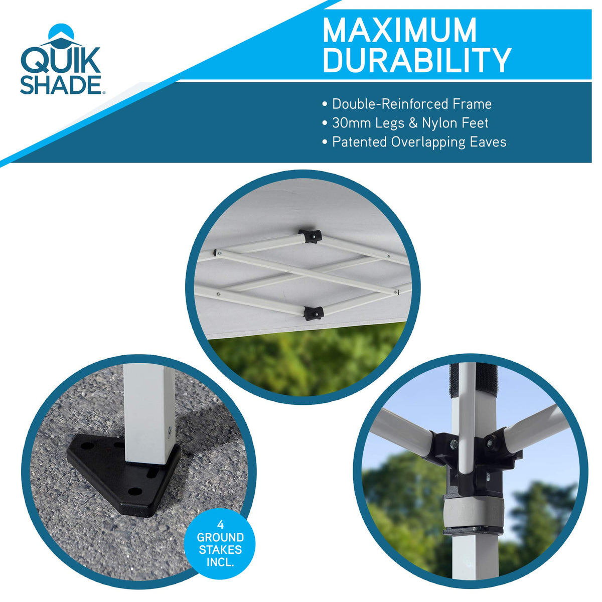 Quik Shade Commercial 10 x 10 ft. Straight Leg Canopy, White