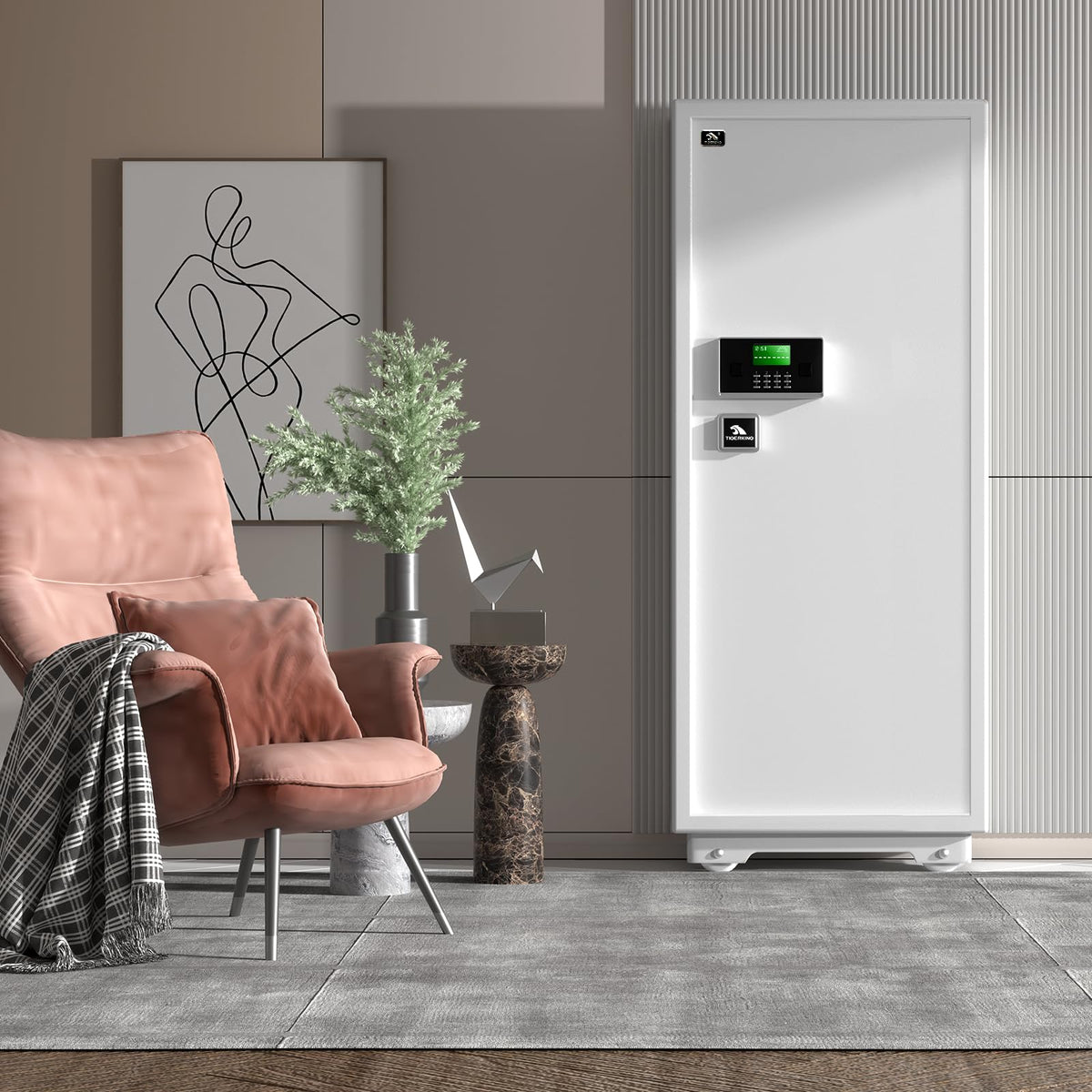 Extra Large Safe - TIGERKING 17.6 Cubic Feet Big Safes Box with Double Safety Key Lock & Separate Lock Box. Heavy Duty Large Home Safe wth 3 Removable Shelves, Perfect for Home, Hotel, Office, Garage