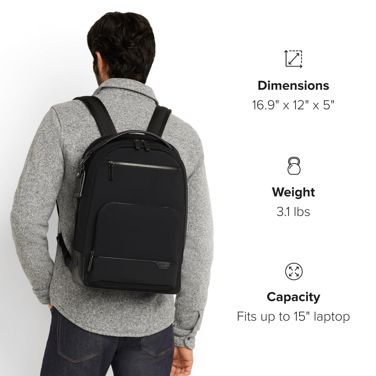 TUMI Harrison Warren Backpack - 15-Inch Laptop Backpack - Stylish Women's & Men's Backpack for Travel & Business - Cognac Leather