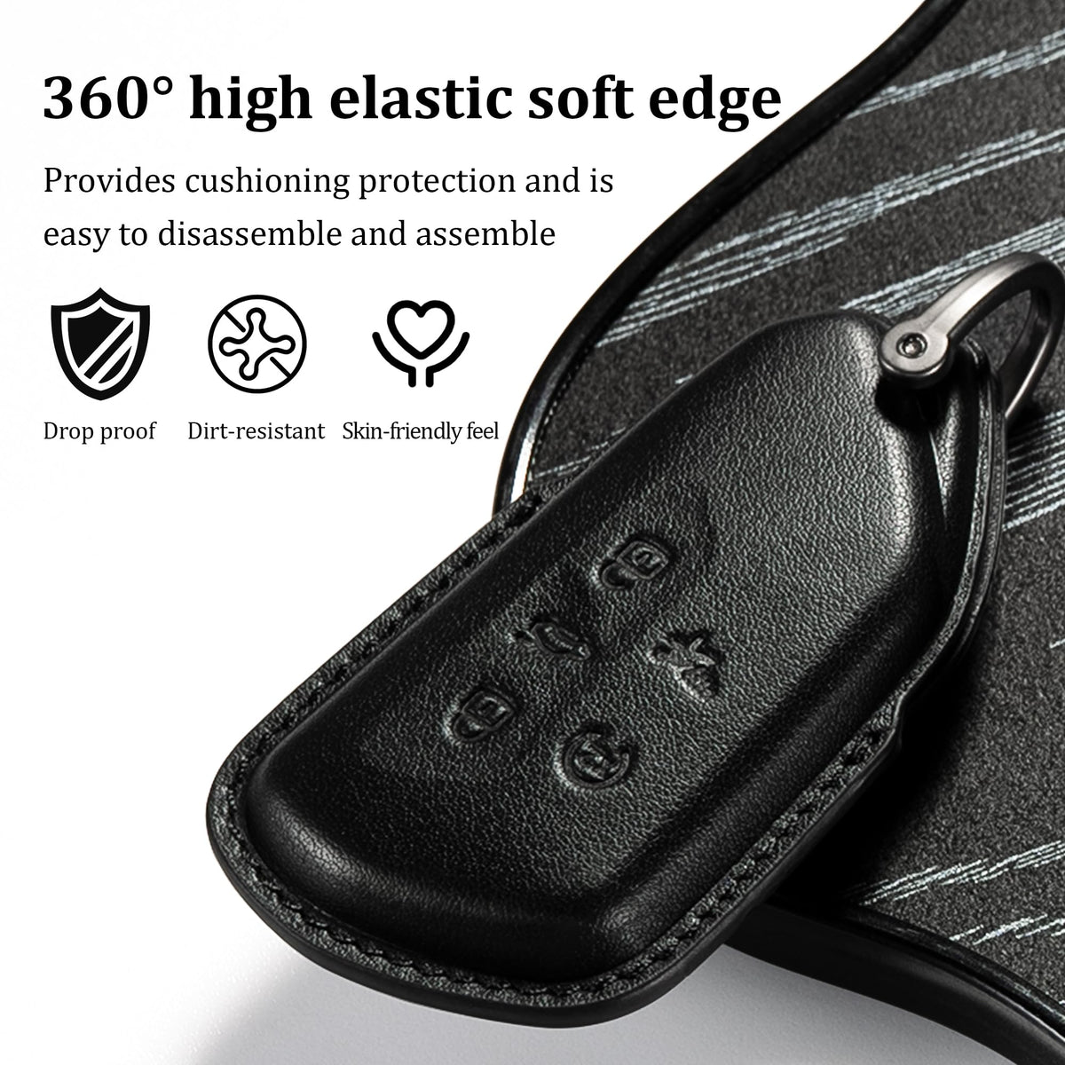 Smyfob for Volkswagen Atlas Key Fob Cover Leather car Key case 2026 2025 2024 VW Atlas Cross Sport Accessories 5 Button