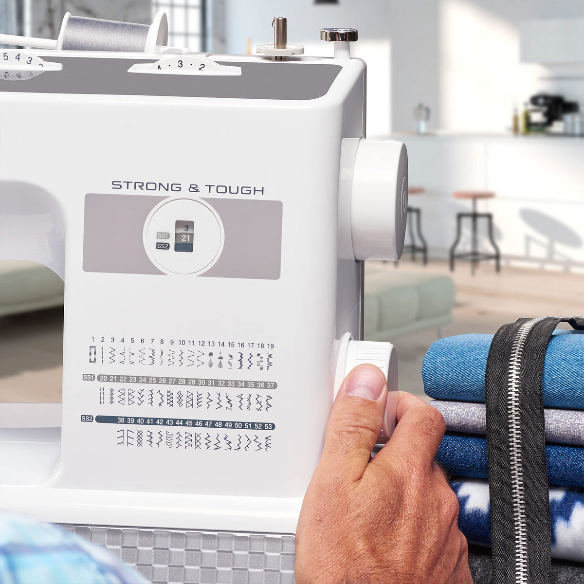 Brother ST531HD Strong & Tough 53 Stitch Sewing Machine with Finger Guard 16x8x12