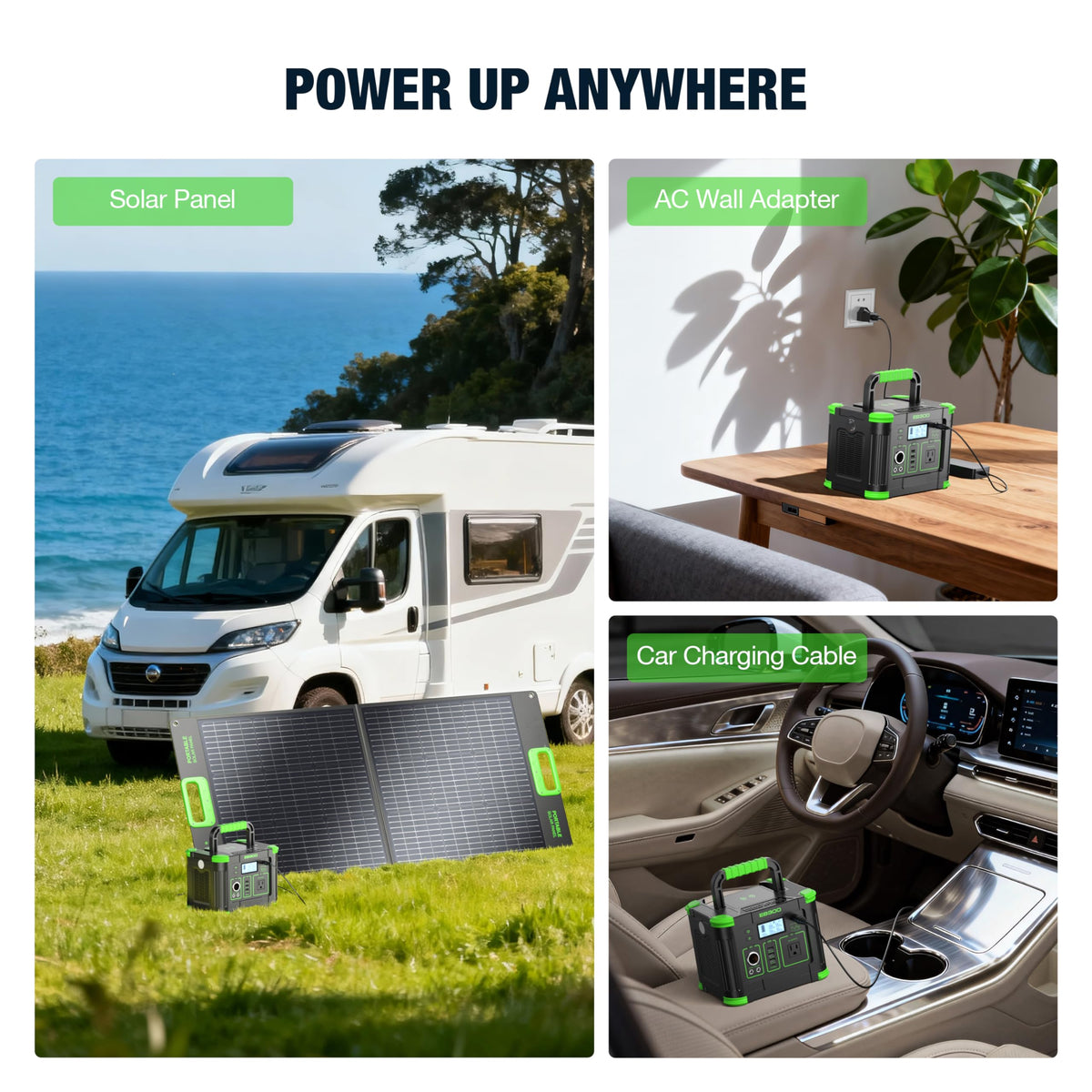 Portable Power Station 330W 288Wh Solar Generator with 60W USB-C PD Fast Charging, Pure Sine Wave AC Outlet, 5W Wireless Charger, LED for Camping, RV, CPAP, Home Emergency Backup, Off-Grid Living