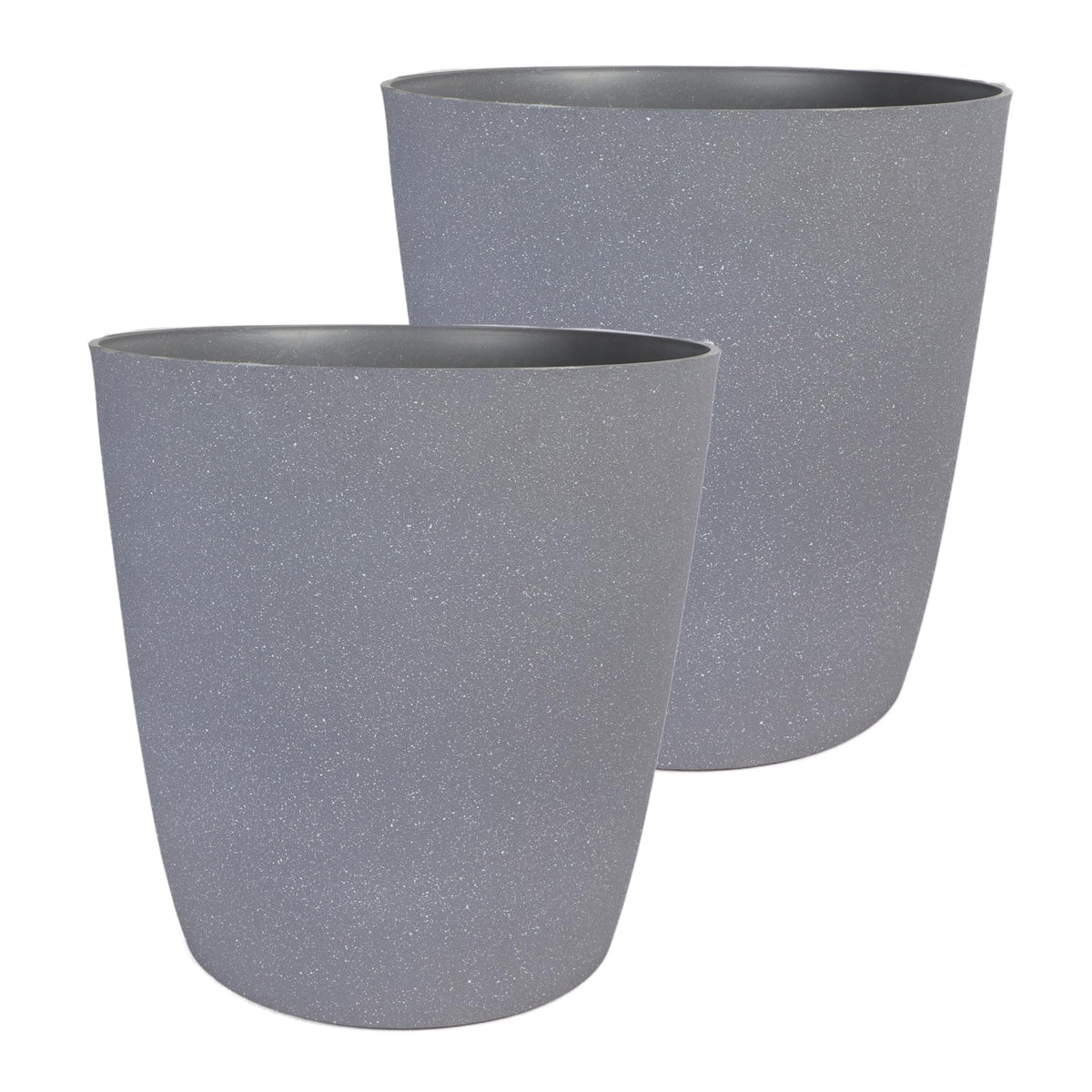 The HC Companies Santa Fe Round Self-Watering Pot - Lightweight Plastic Planter for Herbs & More - Durable Plant Pots for Indoor Plants & Outdoor Plants (12” Pebble Gray, Pack 2)