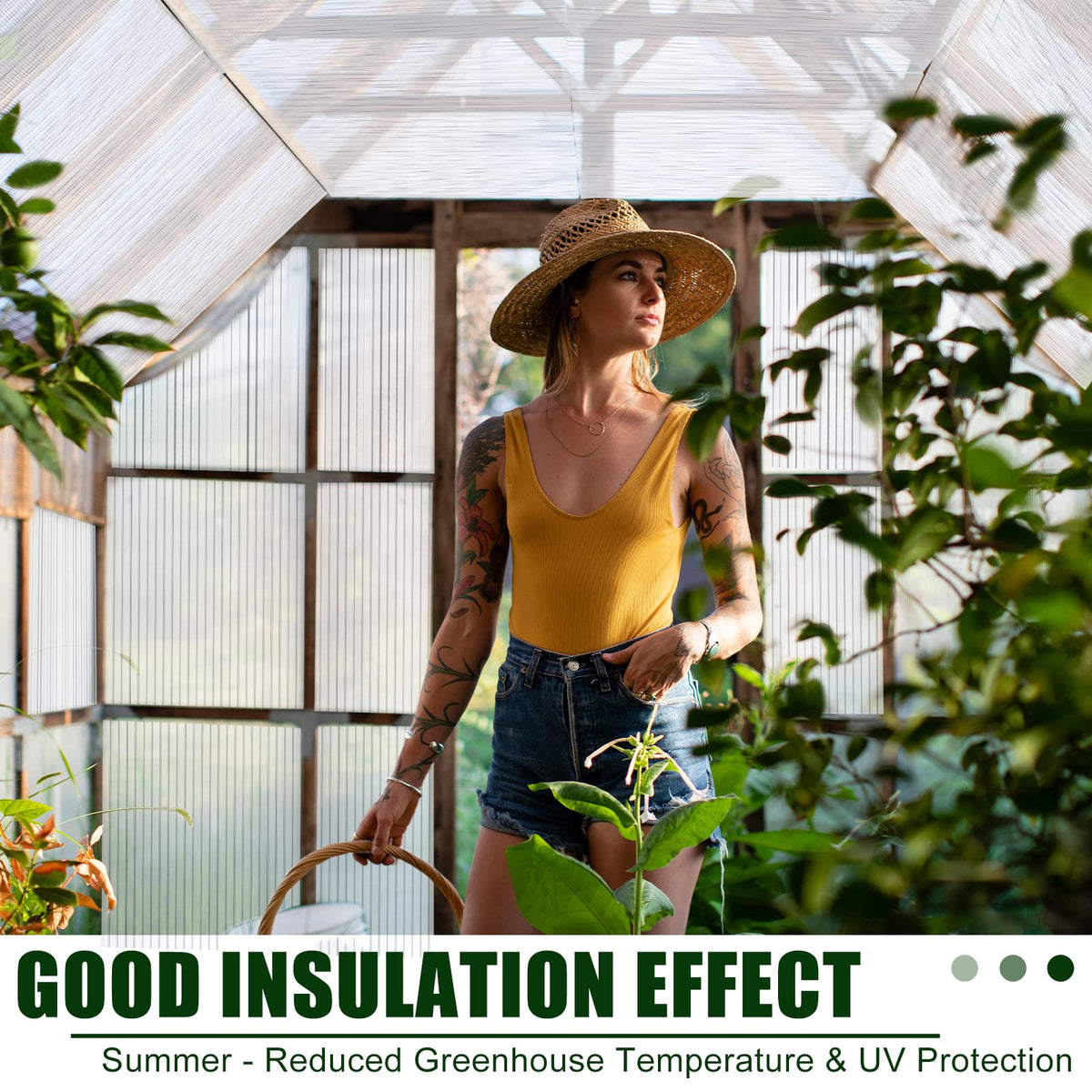 Tatuo 12 Pack 4' X 2' X 0.32'' Polycarbonate Greenhouse Panels Polycarbonate Sheets Twin-Wall Roof Panels Waterproof UV Protected Clear Corrugated Plastic Roofing for Greenhouse Replacement