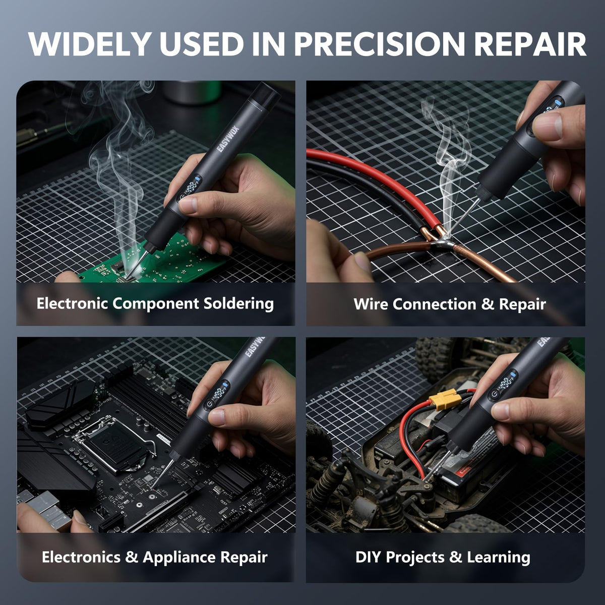 Manual Wire Stripping Machine & Cordless Soldering Iron Kit, Drill Powered Wire Stripper with 6 Channels 5 Blades for Scrap Copper Recycling, Rechargeable Soldering Pen 7S Fast Heating with LED Light