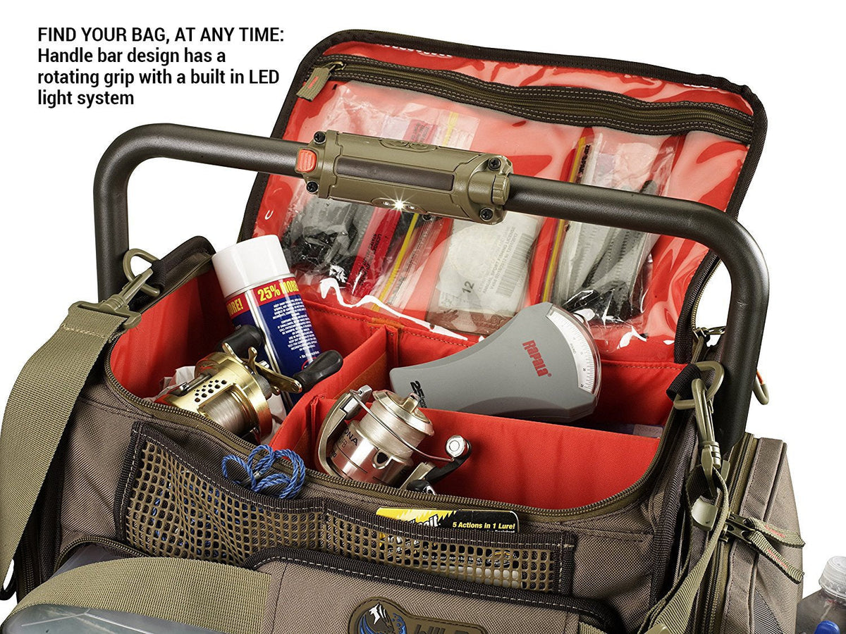 Wild River by CLC Custom Leathercraft WT3702 Tackle Tek Frontier Lighted Handle Bar Fishing Tackle Bag, 5 PT3700 Trays