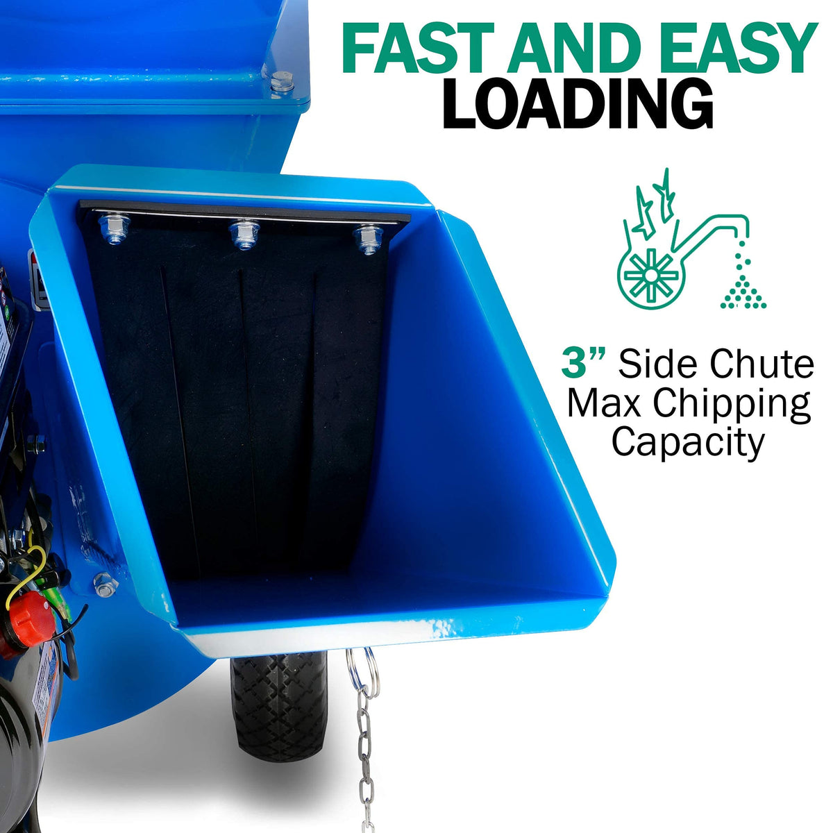 Landworks Wood Chipper 3 in 1 Multi-Function 3" Inch Max Capacity & Wood Chipper Compact Rotor Assembly Design 3" Inch Max Capacity