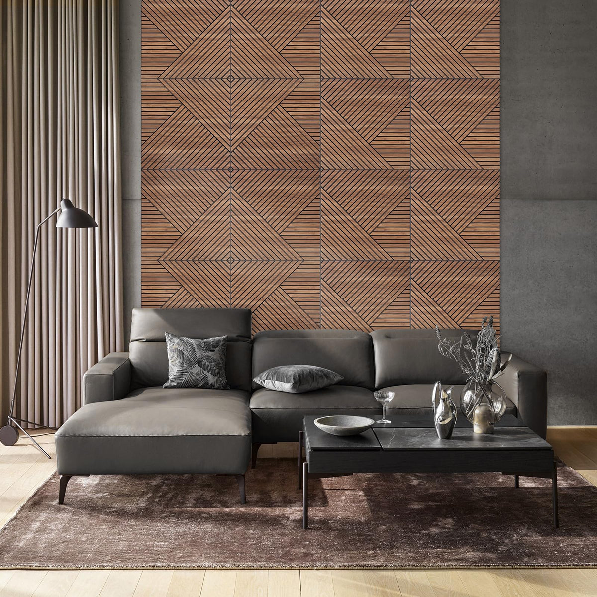 GreenClad 3D Peel and Stick Acoustic Wall Panels – 8 Pack Self-Adhesive Wood Pattern Soundproof Panels 23.6” x 23.6” for Interior Wall Decor, Bedroom, Living Room, Office (Golden Maple)