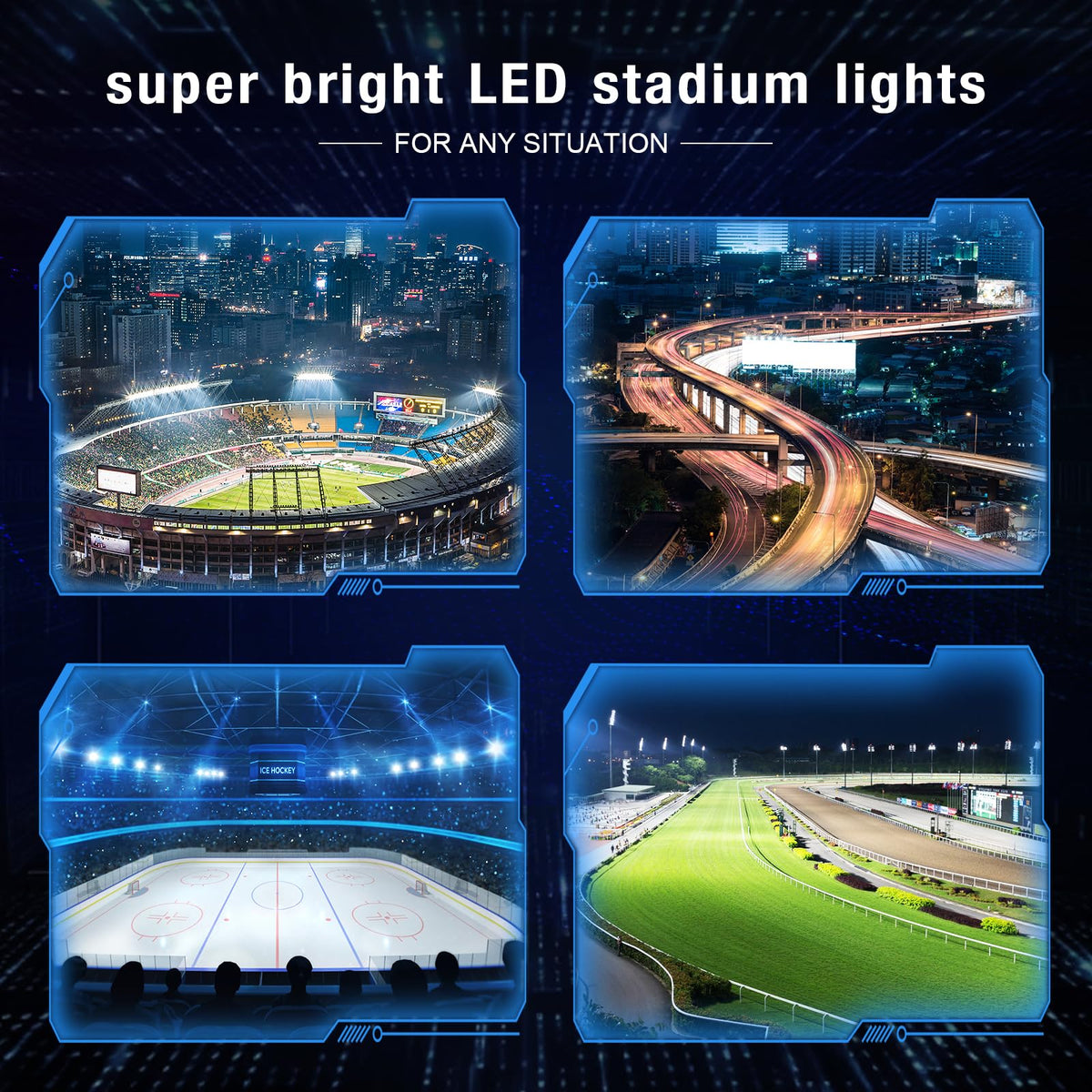 Tomourd 900W Led Stadium Lights, IP66 High Power Outdoor Sport Court Arena Light Pro-Grade High Mast Lighting with Dimmable 10KV Surge Protection Commercial and Industry for Large Area Lighting