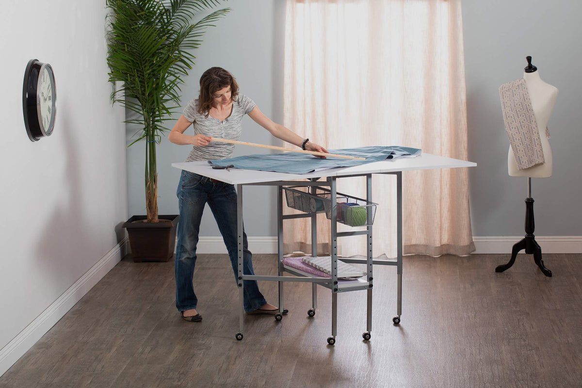 Studio Designs Sew Ready Hobby and Cutting Craft Desk Table with Storage Drawers
